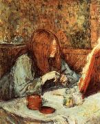 Henri  Toulouse-Lautrec At the Dressing Table Madame Poupoule oil painting